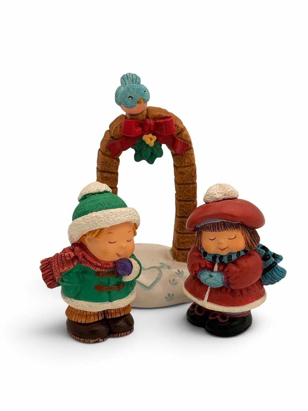 Hallmark Merry Miniatures Bashful Mistletoe Figurine Set 1996